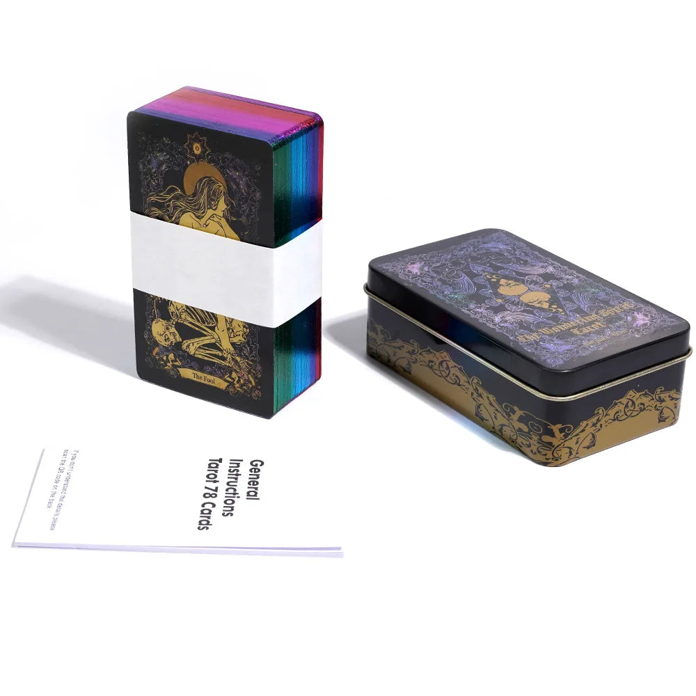 10.3*6cm Wandering Spirit Tarot Deck In A Tin Box with Guidebook for Beginners Limited Edition with Gilded Edges