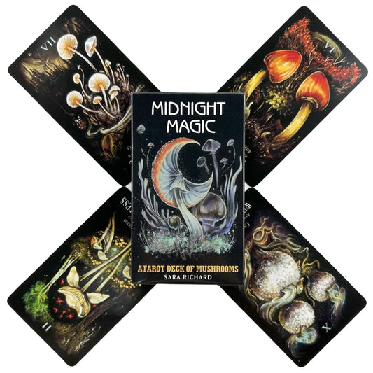 Midnight Magic Tarot Cards A 78 Mushrooms Messages Deck Oracle English Visions Divination 