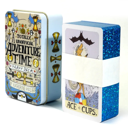 Newset Adventure Time Tarot Deck the AdventureTin Metal Box High Quality 78 Cards Gilded Edge with Paper Guidebook Board Games