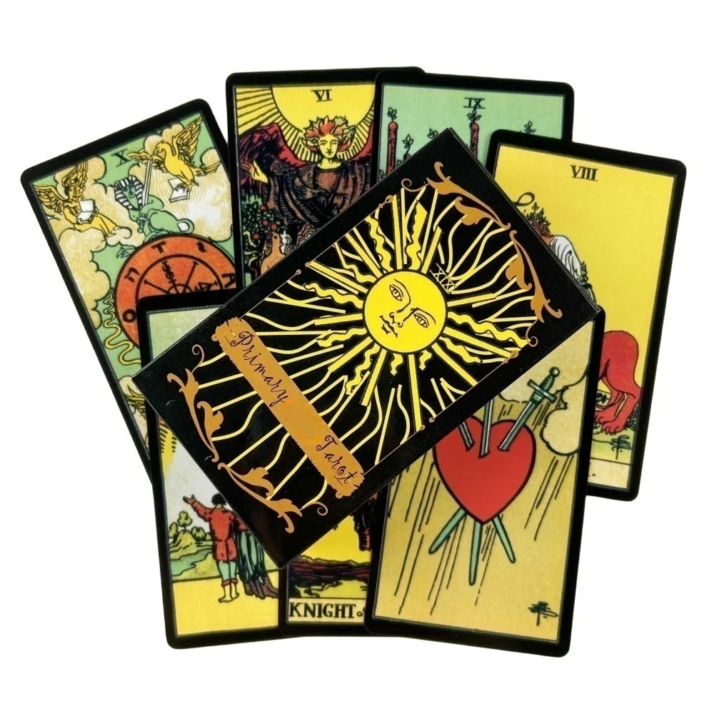 Primitive Tarot Cards For Beginners A 78 Deck With Paper Book Oracle English Rider Divination Borad Playing Table Games