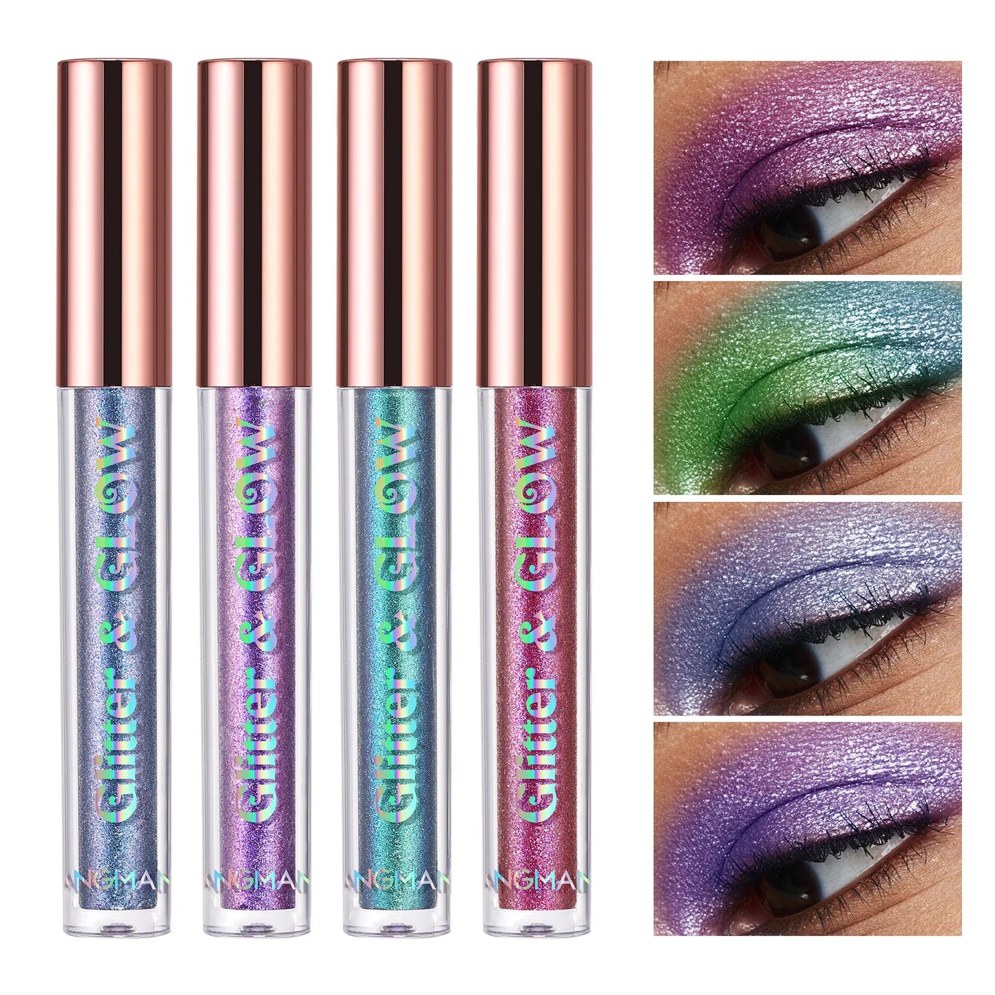 Glitter Eye Shadow Shining Quick Dry Liquid Eye Shadow Waterproof Lasting 24h High Gloss Fashion Eyeshadow