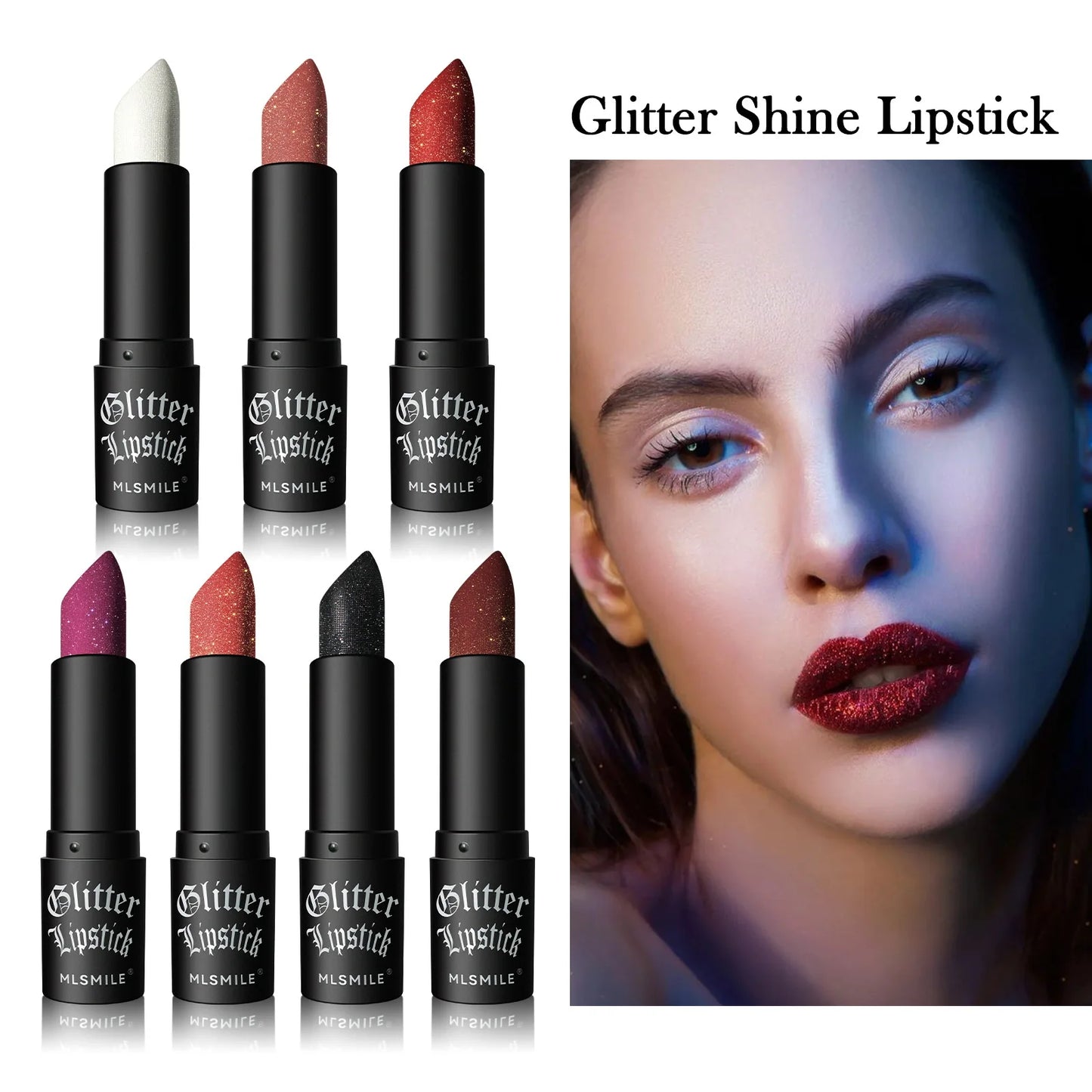 7 Colors Long Lasting Non-stick Cup Velvet Red Makeup Cosmetic Waterproof Glitter Lipstick