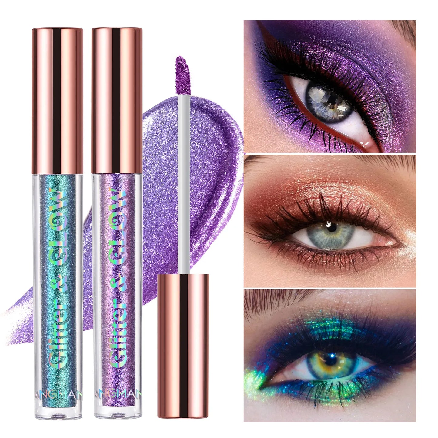 Glitter Eye Shadow Shining Quick Dry Liquid Eye Shadow Waterproof Lasting 24h High Gloss Fashion Eyeshadow