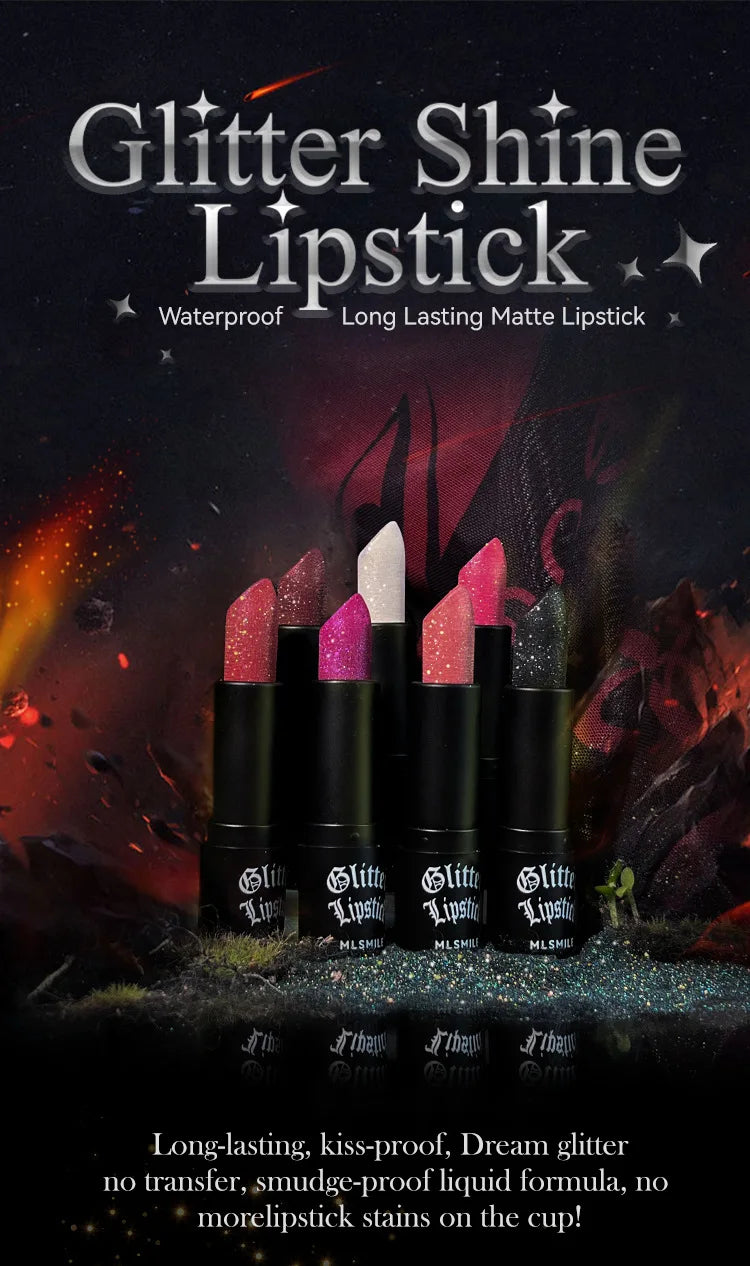 7 Colors Long Lasting Non-stick Cup Velvet Red Makeup Cosmetic Waterproof Glitter Lipstick