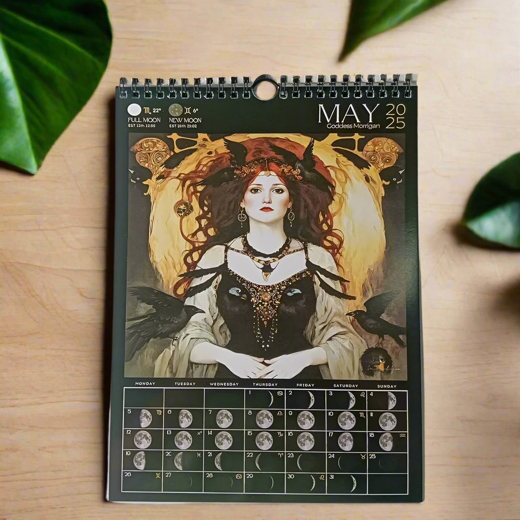 Dark Goddess Calendar 2025 Moon Phase Calendar Dark Goddess 2025 Lunar Calendar Wicca Pagan Calendar