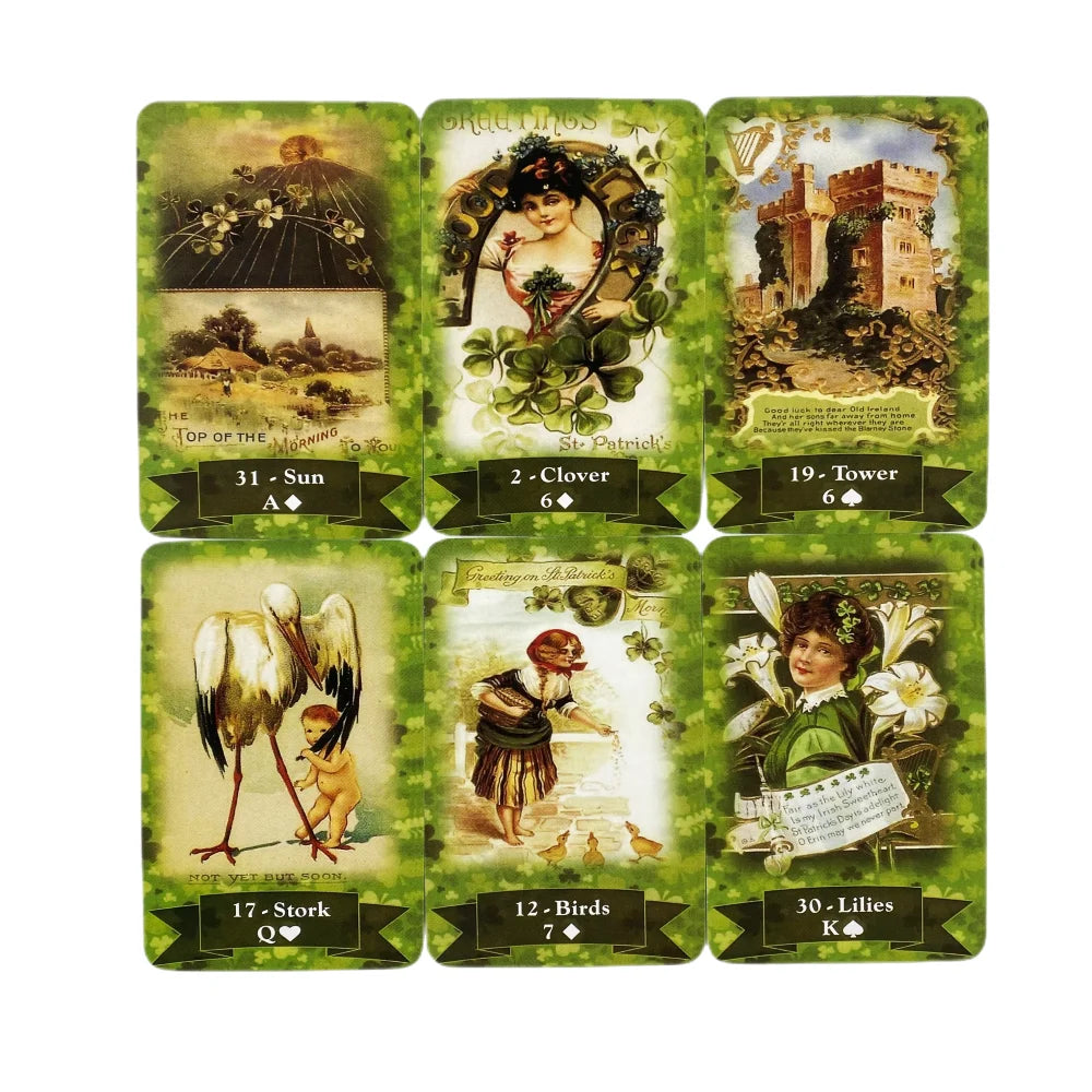 St.Patrick Day Lenormand Oracle Cards A 38 English Fate Divination Deck