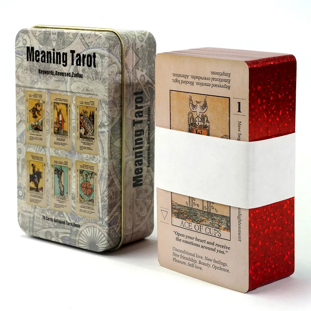 Tin Metal Meaning Beginners Tarot Box High Quality Meanings on Them on the Cards Keywords Reversed Chakra Planet Zodiac Medium