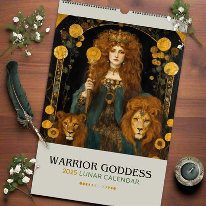 Warrior Goddess Calendar 2025 Moon Phase Calendar Warrior Goddess 2025 Lunar Calendar Wicca Pagan Calendar