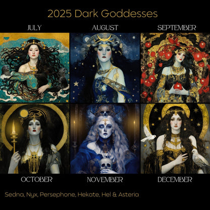 Dark Goddess Calendar 2025 Moon Phase Calendar Dark Goddess 2025 Lunar Calendar Wicca Pagan Calendar