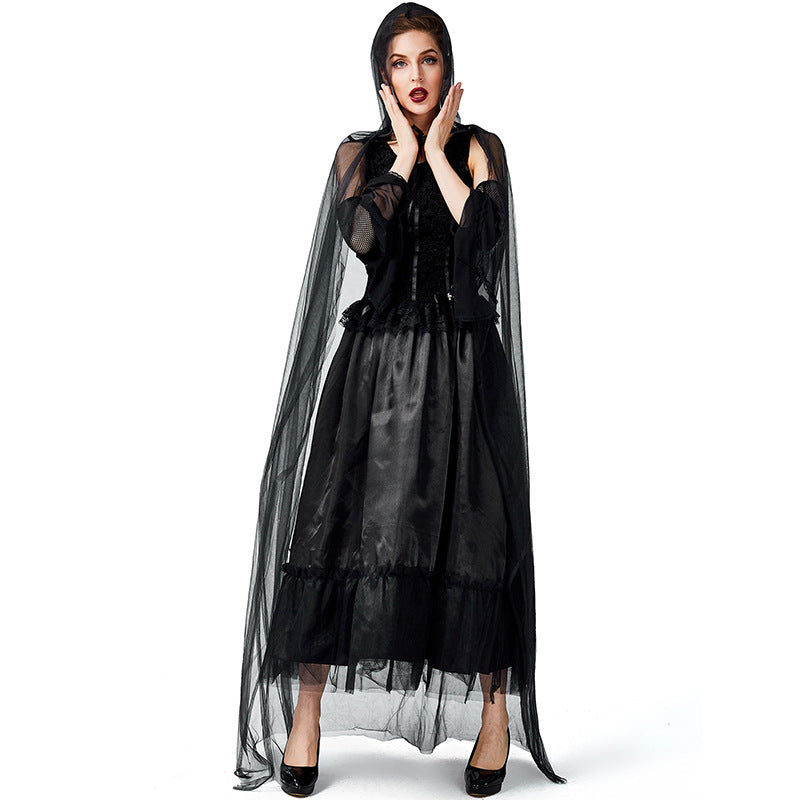 Cloak Vampire Mysterious Dark Witch Costume Halloween/Stage Performance/Party