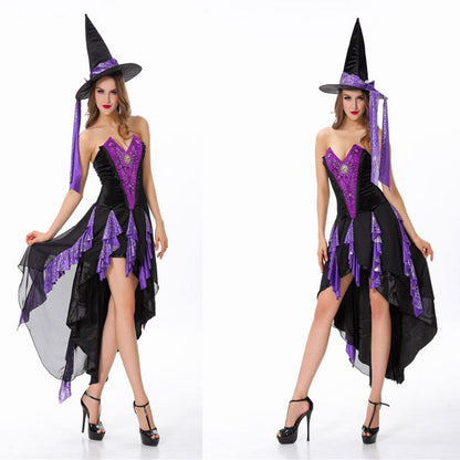 Sexy Tube Purple Swallowtail Witch Costume Halloween/Stage Performance/Party