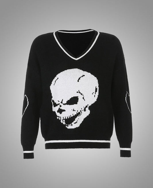 Witchy Clothing Skull Head Knitted Top & Vest Gothic Clothing