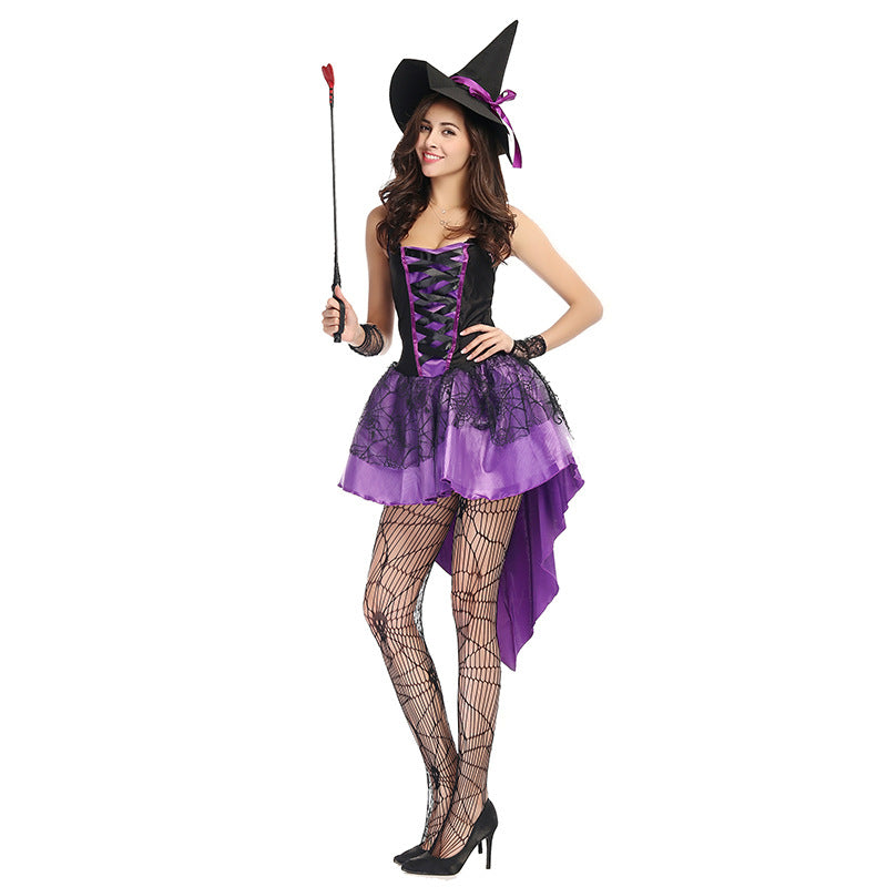 Sexy Purple Swallowtail Witch Cosplay Costume Halloween/Stage/Party