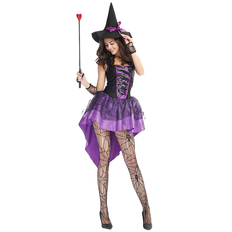 Sexy Purple Swallowtail Witch Cosplay Costume Halloween/Stage/Party