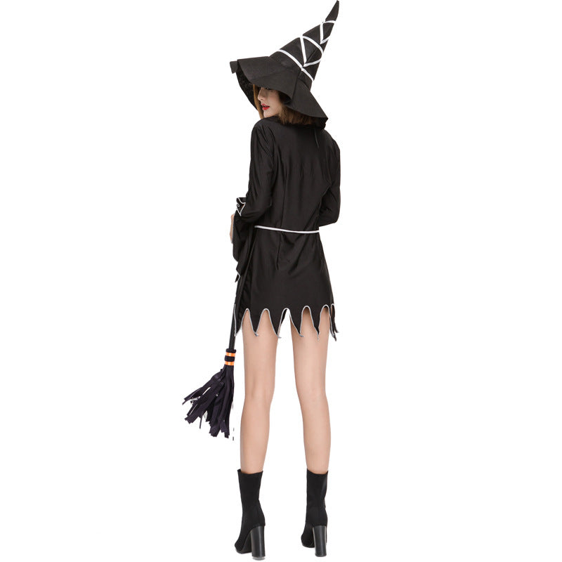 Black Irregular Lace Witch Cosplay Costume Halloween/Stage Performance/Party