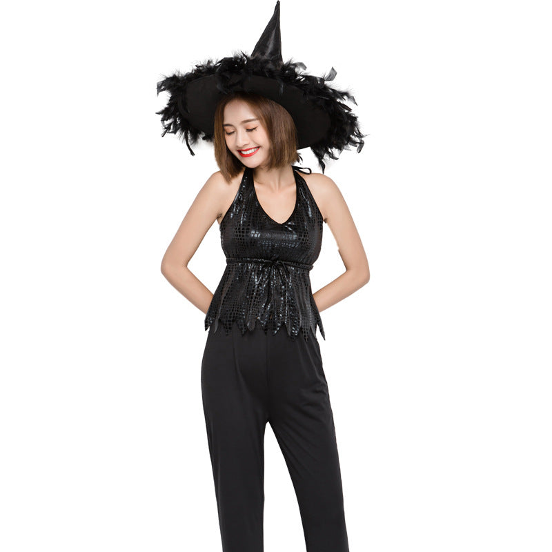Black Cool Modern Witch Cosplay Costume Halloween/Stage Performance/Party