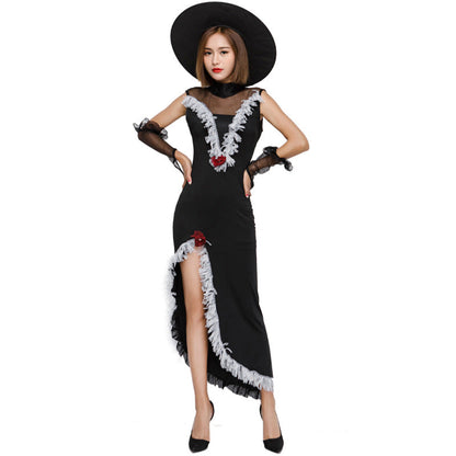 Black Lace Sexy Witch Cosplay Costume Halloween/Stage Performance/Party