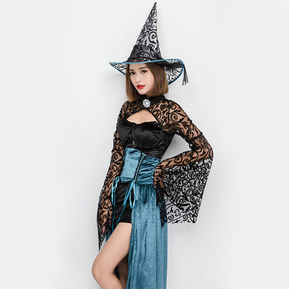 Black Sexy Muslin Witch Game Costume Halloween/Stage Performance/Party
