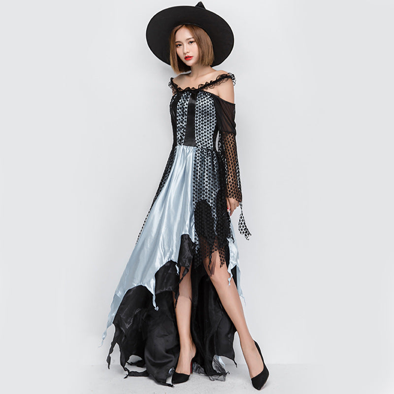 Black Lace Sexy Irregular Witch Cosplay Costume Halloween/Stage Performance/Party