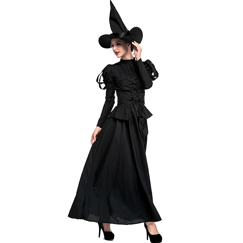 Deluxe Black Coak Witch Cosplay Costume Halloween/Stage Performance/Party