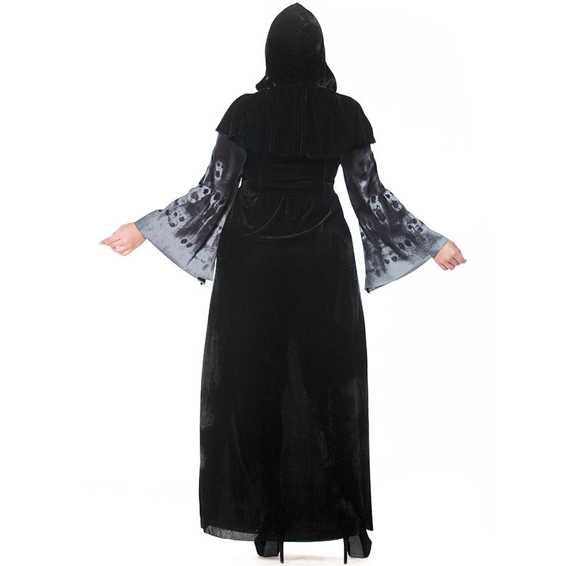 Plus Size Skeleton Printed Vampire Long Witch Costume Halloween/Stage/Party