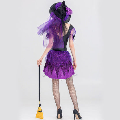 Deluxe Purple Sexy Tube Top Witch Costume Halloween/Stage Performance/Party