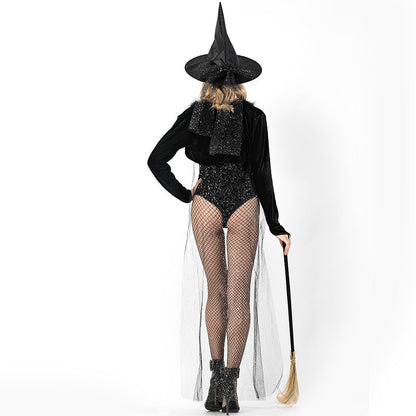 Sexy Black Classic Short Witch Cosplay Costume Halloween/Stage Performance/Party
