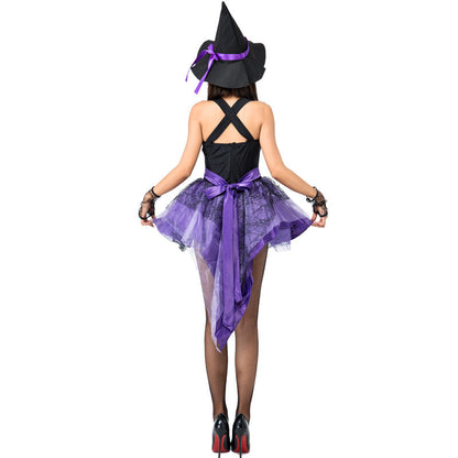Sexy Purple Swallowtail Pouf Dress Sling Sleeveless Witch Costume Halloween/Stage Performance/Party