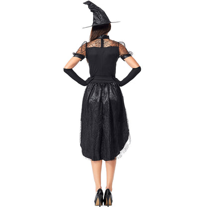Black Sexy Lace Swallowtail Dress Witch Costume Halloween/Stage Performance/Party