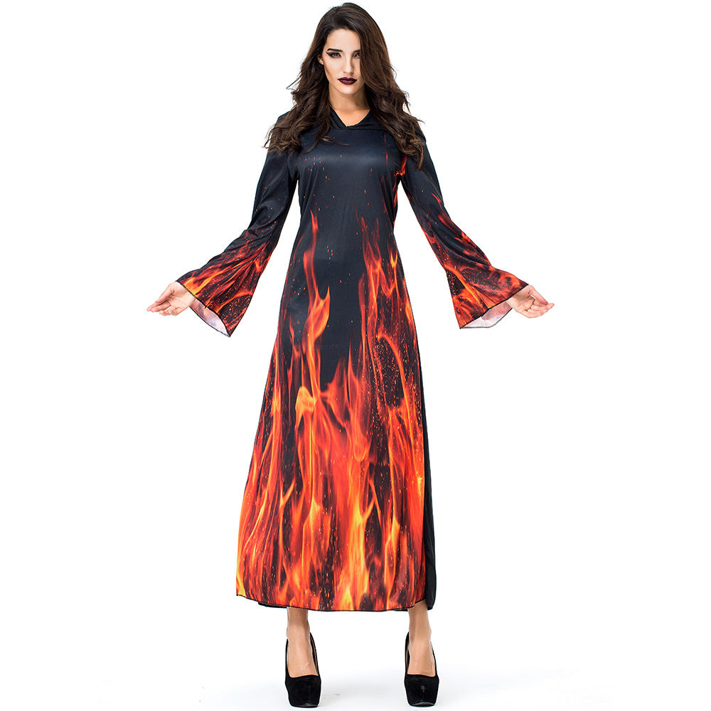 New Hell Flame Demon Witch Costume Halloween/Stage Performance/Party
