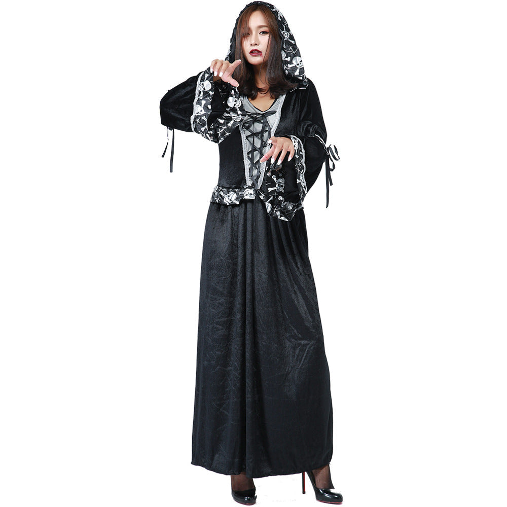New Skeleton Printed Long Skirt Witch Costume Halloween/Stage Performance/Party