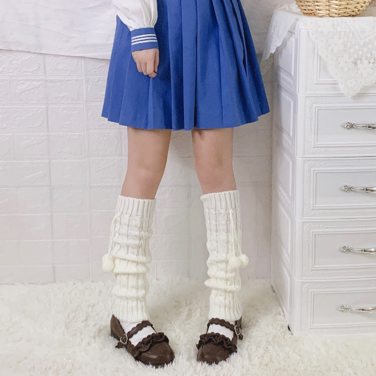 Lolita fluffy pompon leg warmer C00462