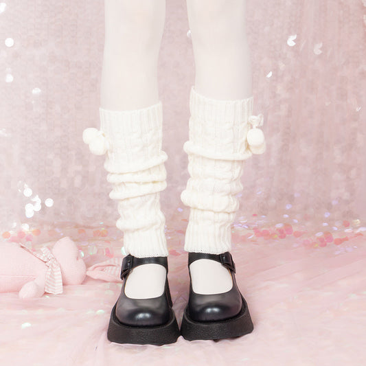 Lolita fluffy pompon leg warmer C00462