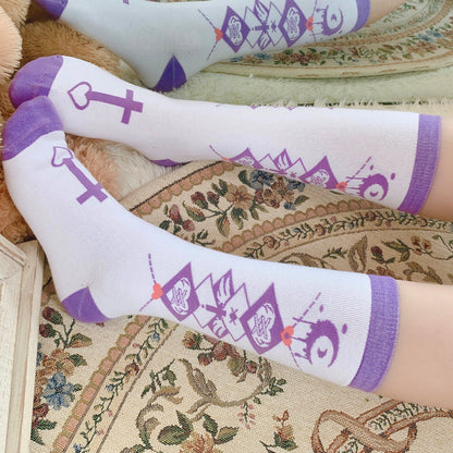 Harajuku Egirl purple moon stockings C00700