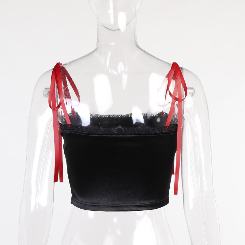 Gothic darkness red cross suspender camisole top/ dress C01311