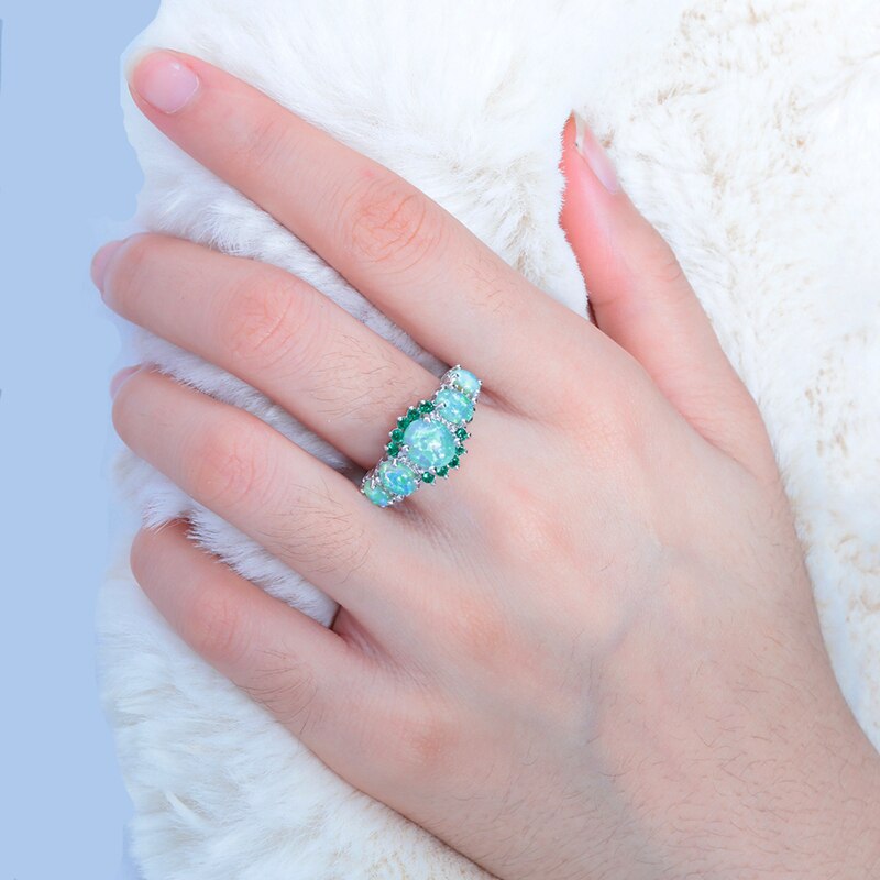 Green Fire Opal Ring