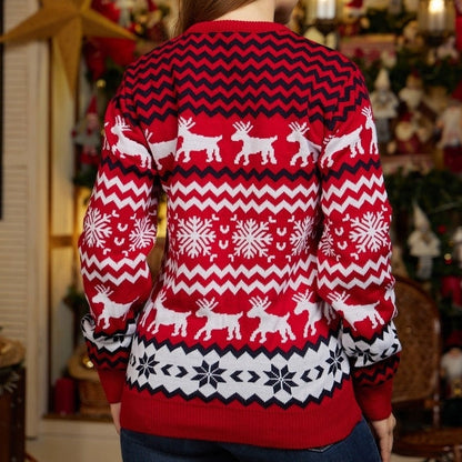Destiny Elk Snowflake Pattern Sweater 