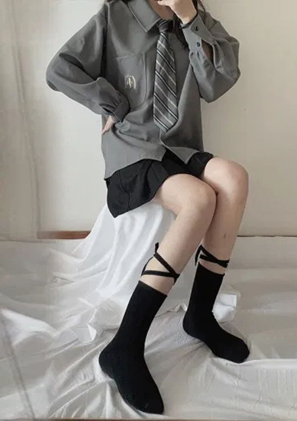 Gothic Style Ribbon Design Lolita Socks 