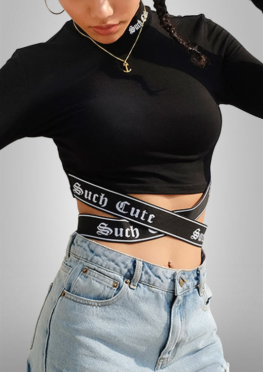 HARPER Belted Crop Top 