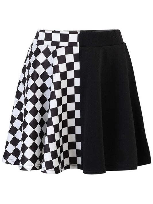 Square Patchwork Mini Skirt 