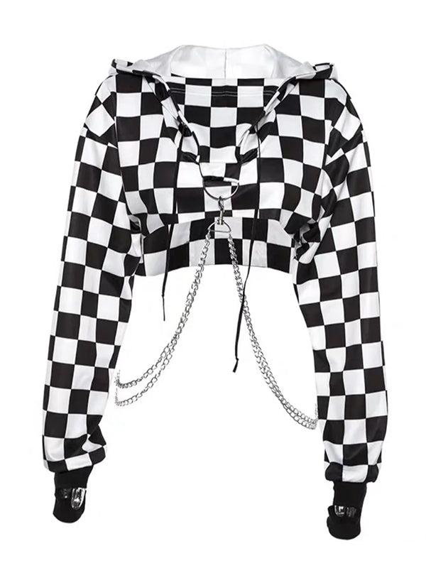 Checkerboard Chain Design Crop Top 