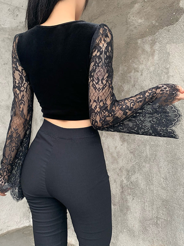 Lace Long Sleeve Gothic Top 