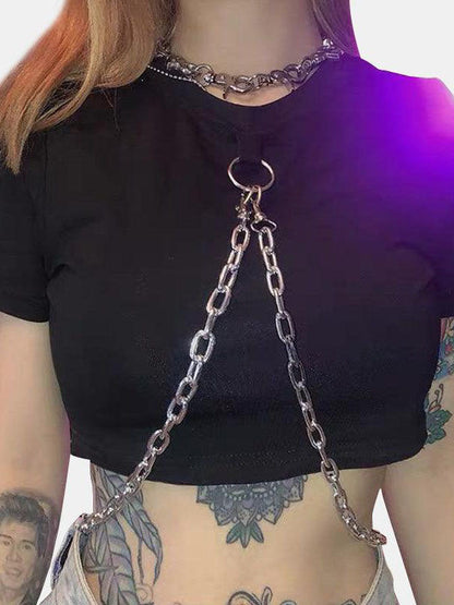 Gothic Grunge Chain T-Shirt 