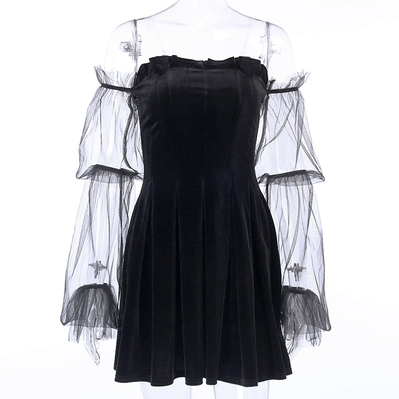 Witchy Clothing Gothic Off Shoulder Vintage Dress Gothic Clothing