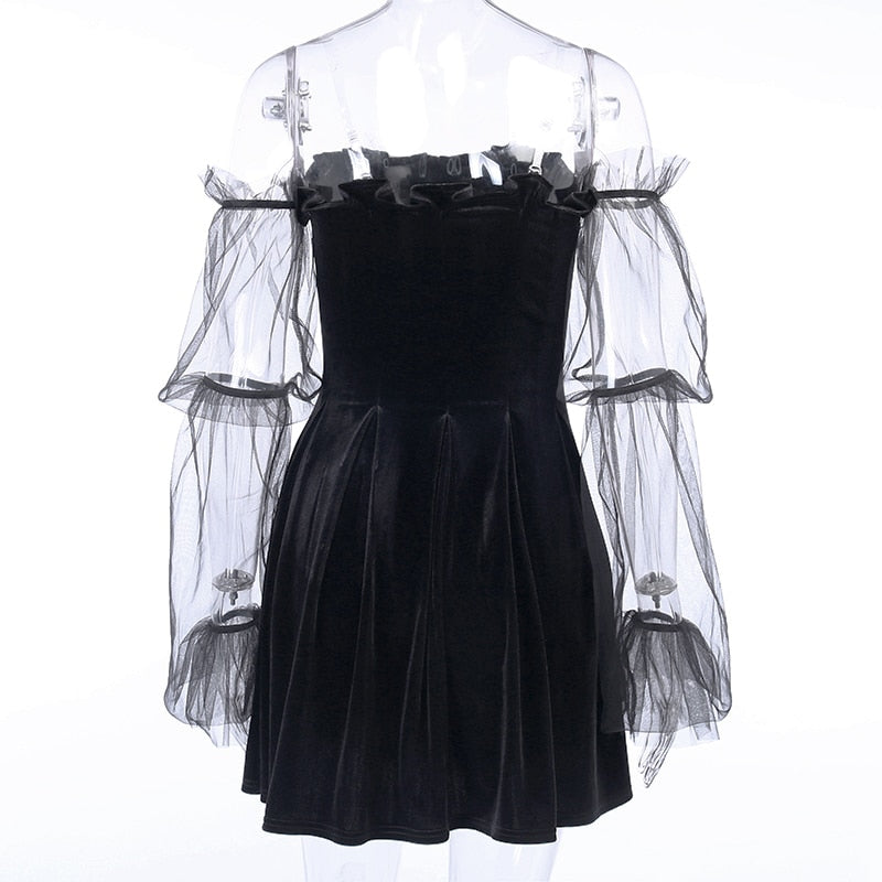Witchy Clothing Gothic Off Shoulder Vintage Dress Gothic Clothing