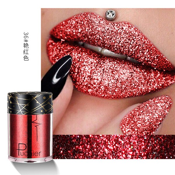 Graduation party Pudaier Sexy Matte Lipstick Metallic Lip Gloss Diamond Waterproof Liquid Lipgloss Lip Makeup LIPSTICK Long Lasting