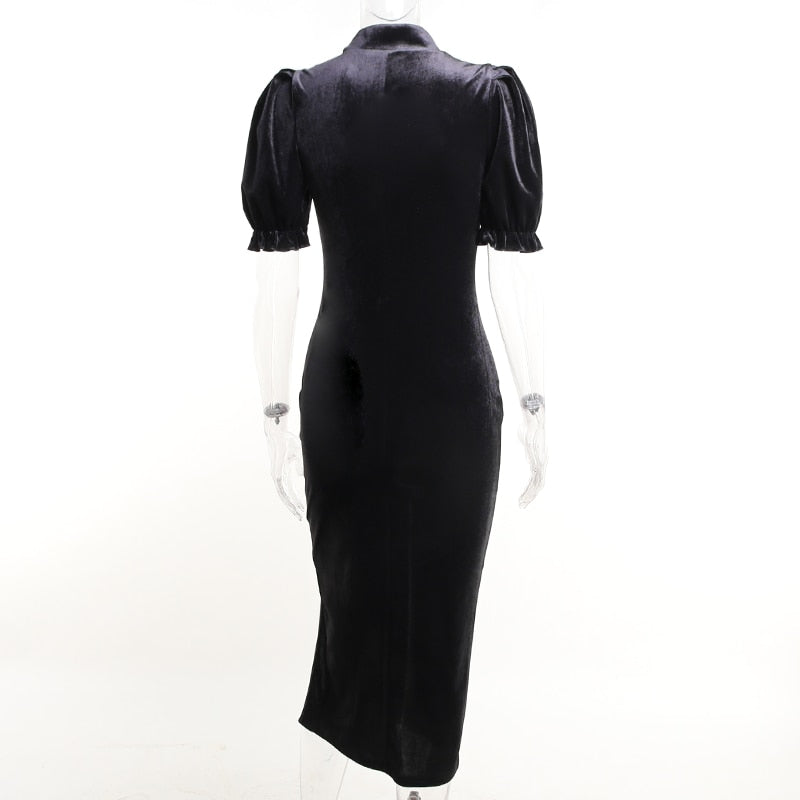 Witchy Clothing Elegant Slit Dress Gothic Clothing