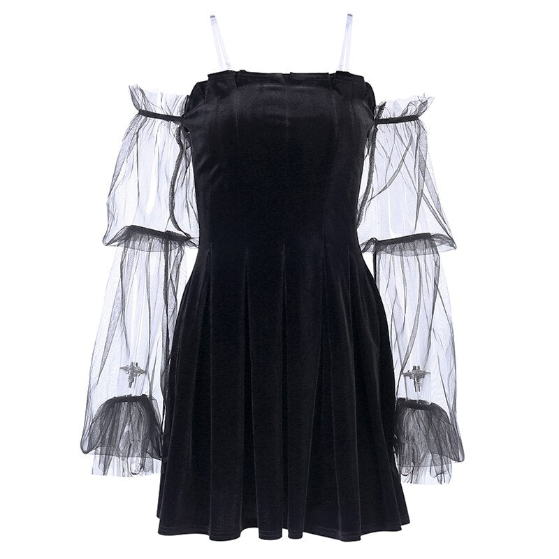 Witchy Clothing Gothic Line Mini Dress Gothic Clothing