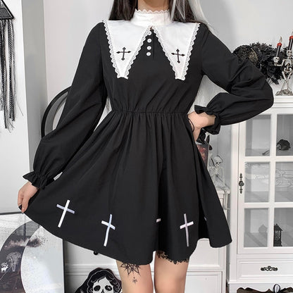 Witchy Clothing Grunge Black Vintage Dress Gothic Clothing