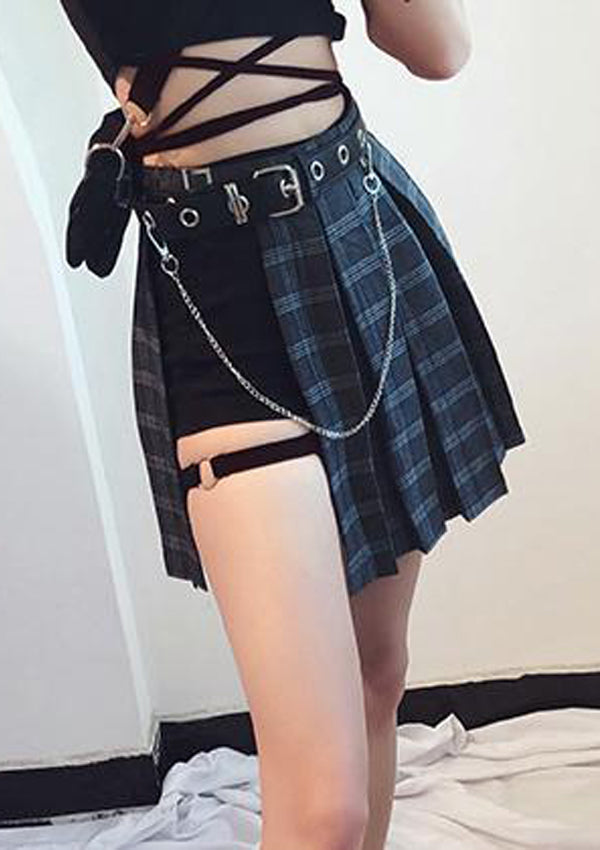 K-POP Plaid Top & Skirt Set 